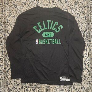 Nike Boston Celtics Player Issued Dri-FIT Long Sleeve T Shirt Black Mens S